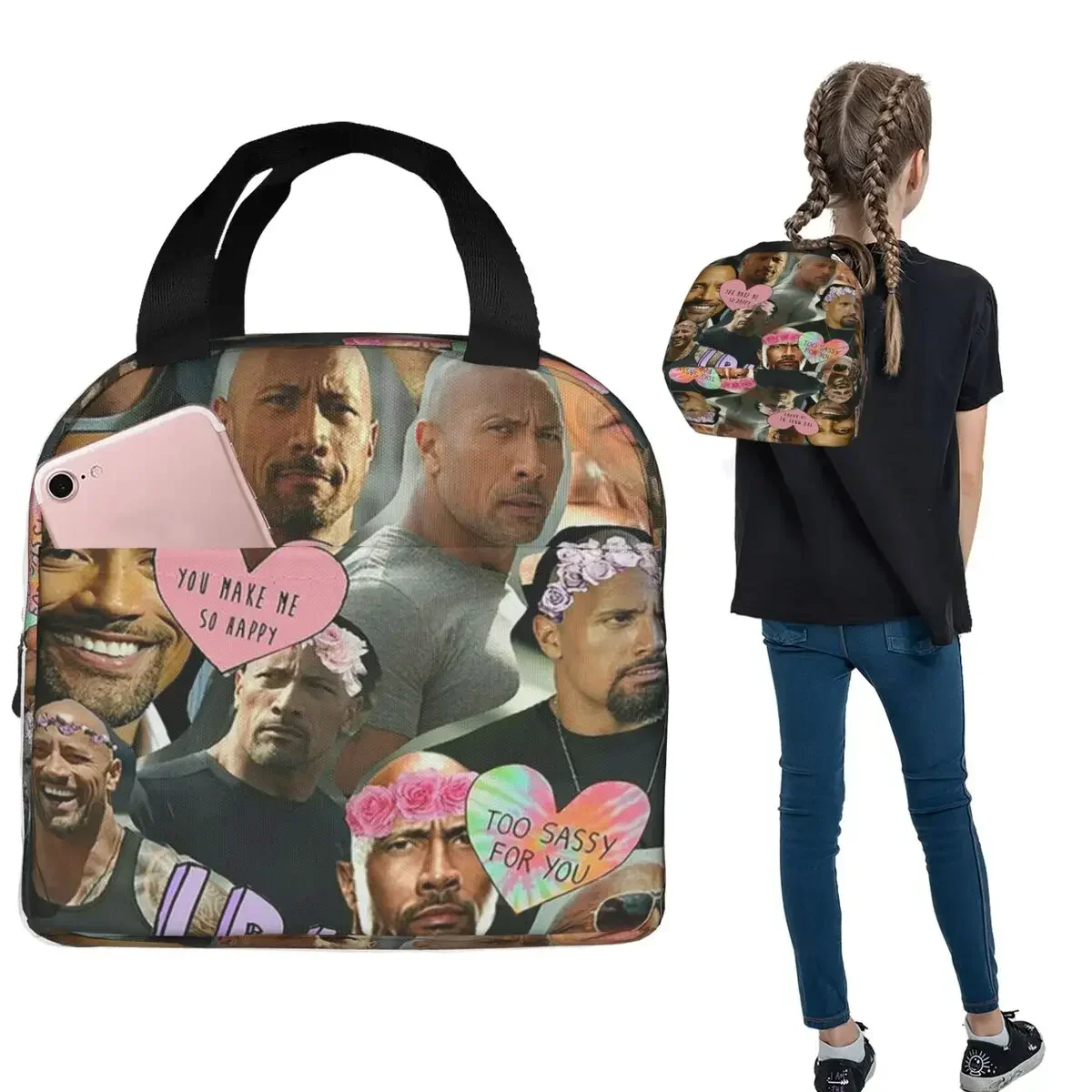 The Rock Dwayne Johnson Insulated Lunch Bag for Women Kids Portable Food Boxes Thermal Lunch Box Tote
The Rock Dwayne Johnson Insulated Lunch Bag for Women Kids Portable Food Boxes Thermal Lunch Box Tote
