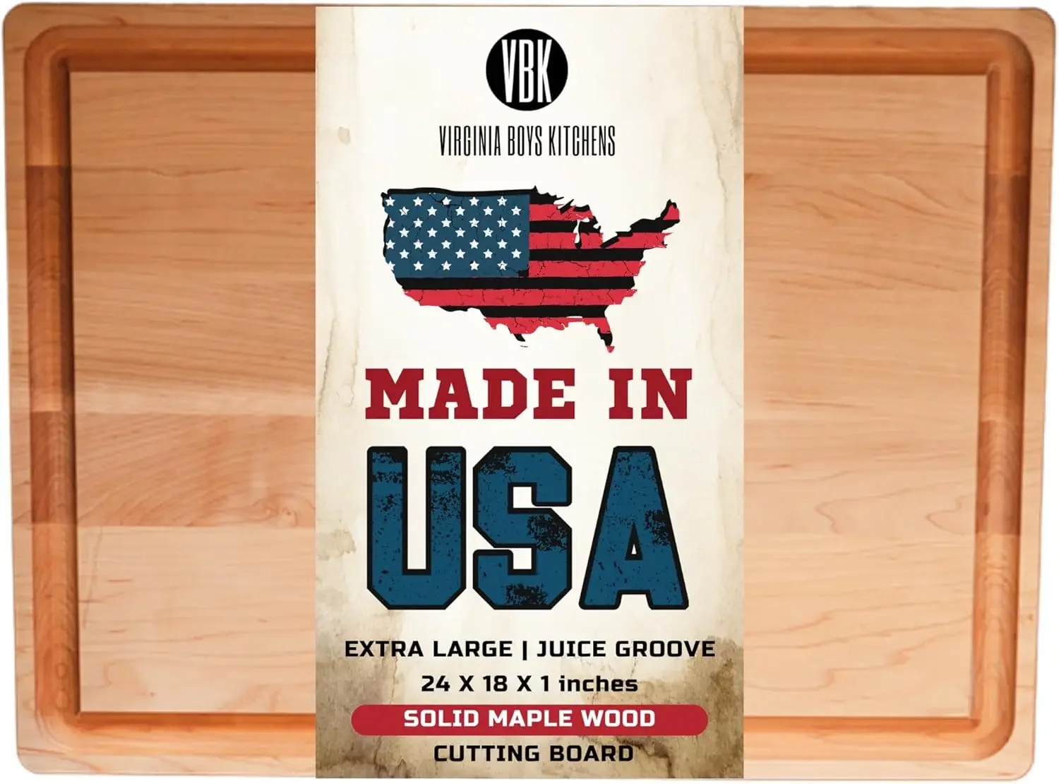 Extra Large Solid Maple Wood Cutting Board by Virginia Boys Kitchens - Butcher Block Wooden Carving Board with Juice
Extra Large Solid Maple Wood Cutting Board by Virginia Boys Kitchens - Butcher Block Wooden Carving Board with Juice