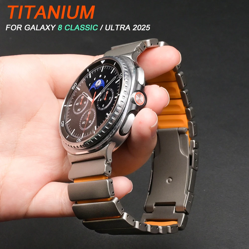 Luxury Titanium Rubber Strap for Samsung Galaxy Watch 8 Classic 46mm 8 44mm 40mm Men Metal Band for Galaxy Watch Ultra 2025 2024
Luxury Titanium Rubber Strap for Samsung Galaxy Watch 8 Classic 46mm 8 44mm 40mm Men Metal Band for Galaxy Watch Ultra 2025 2024