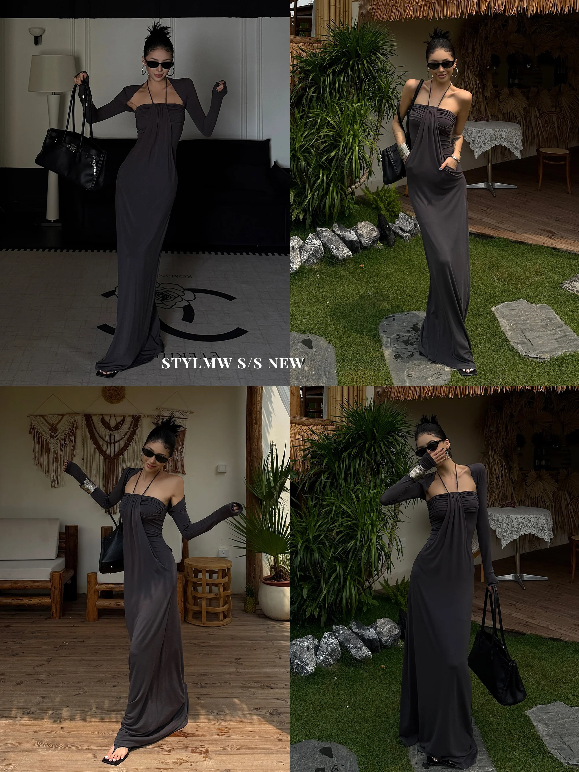 Stylish Modal Deep Grey Mock Two-Piece Wrap Long Dress Cardigan Set Women's Fashion Casual Summer Outfit High Elasticity Knit...
Stylish Modal Deep Grey Mock Two-Piece Wrap Long Dress Cardigan Set Women's Fashion Casual Summer Outfit High Elasticity Knit...