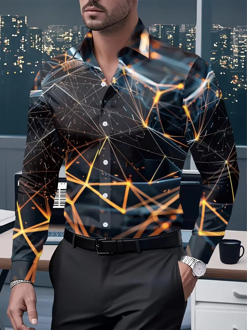 Мужская деловая рубашка с длинными рукавами и 3D-принтом, однобортная рубашка, повседневная классическая удобная мужская повседневная рубашка
Мужская деловая рубашка с длинными рукавами и 3D-принтом, однобортная рубашка, повседневная классическая удобная мужская повседневная рубашка