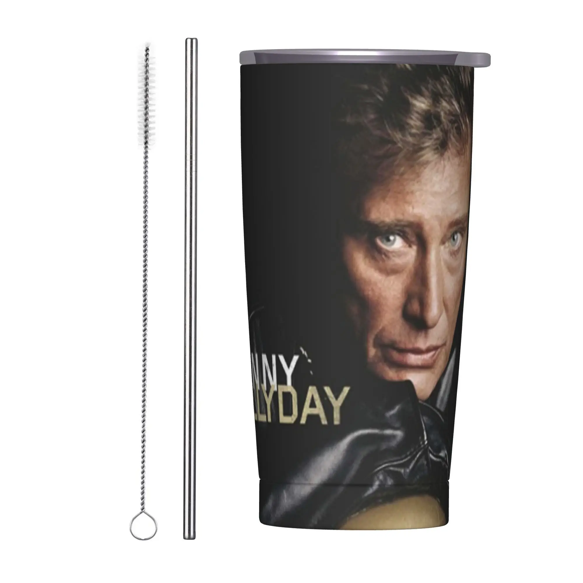 Johnny Hallyday Insulated Tumbler with Straws Rock Music French Singer Vacuum Coffee Mugs Double Wall Car Bottle Cup, 20oz
Johnny Hallyday Insulated Tumbler with Straws Rock Music French Singer Vacuum Coffee Mugs Double Wall Car Bottle Cup, 20oz