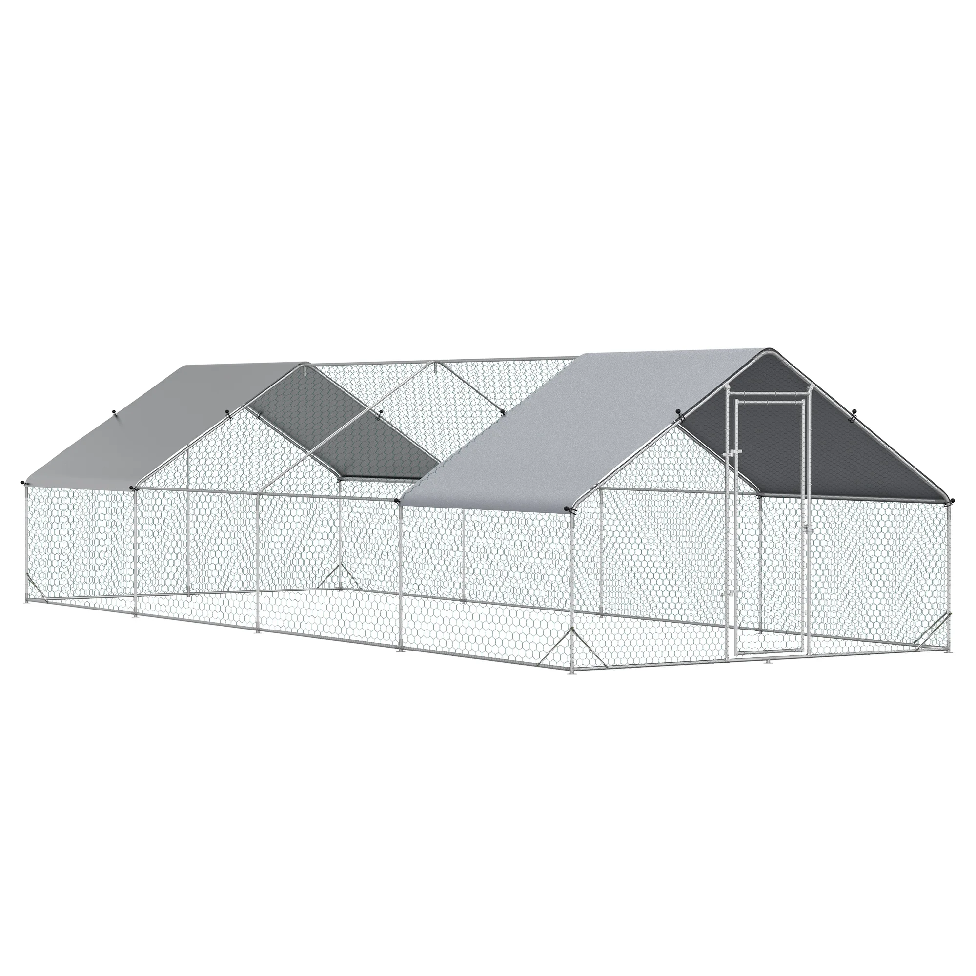 Chicken Run Galvanised Walk-in Chicken Coop Hen Poultry House Cage Rabbit Hutch with Water-Resist Cover, 3 x 8 x 2m
Chicken Run Galvanised Walk-in Chicken Coop Hen Poultry House Cage Rabbit Hutch with Water-Resist Cover, 3 x 8 x 2m