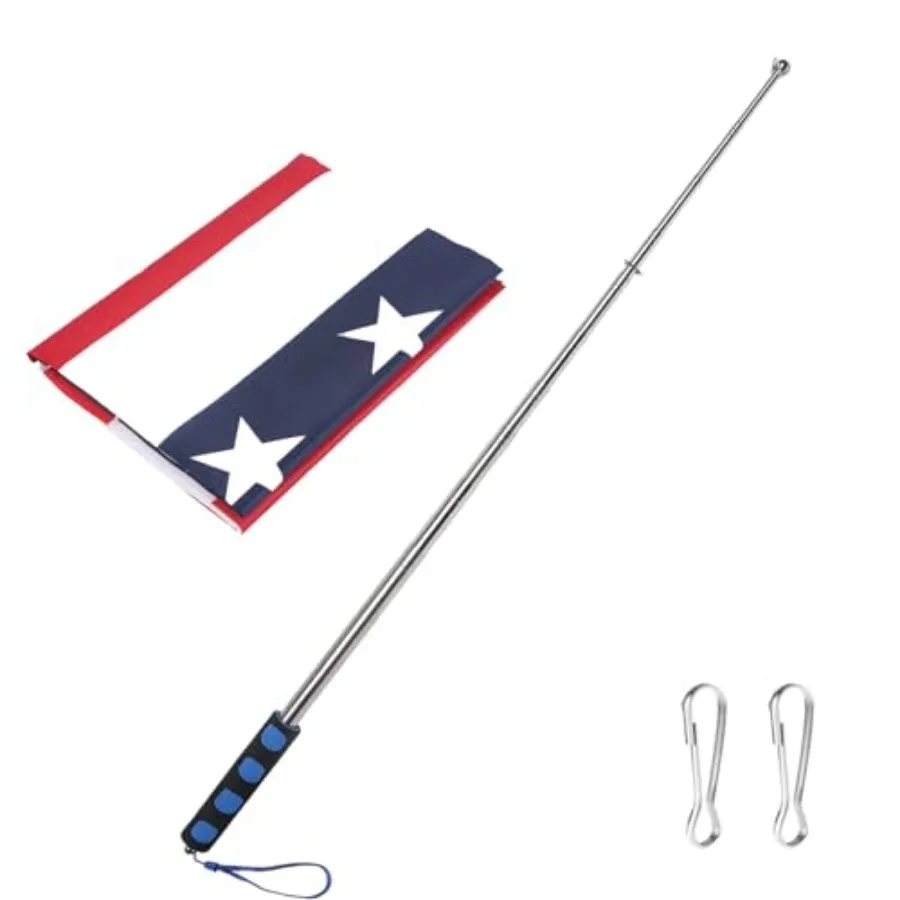8.2ft Telescopic Flag Pole with 3x5 Feet American US Flag Kit, Stainless Steel Handheld Portable Extendable Flagpole with USA F
8.2ft Telescopic Flag Pole with 3x5 Feet American US Flag Kit, Stainless Steel Handheld Portable Extendable Flagpole with USA F