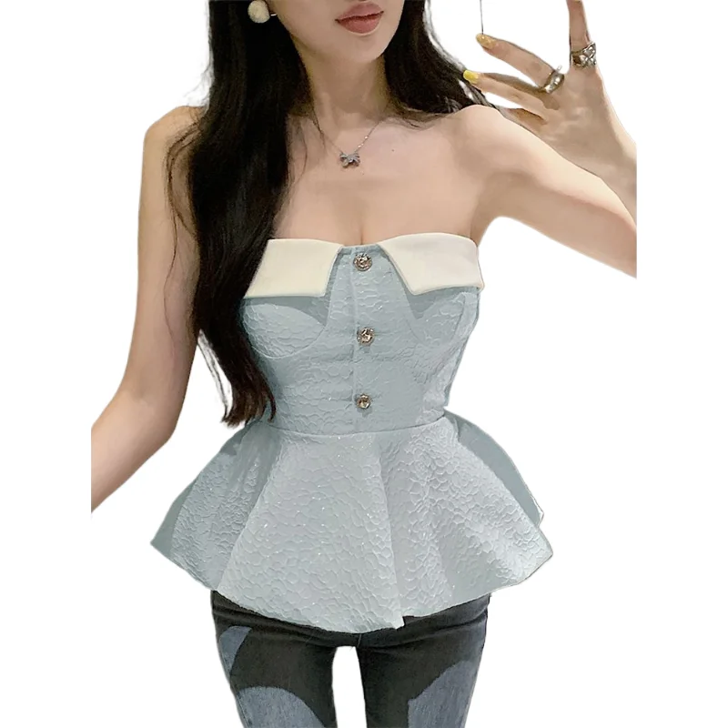 American Niche Chic Sexy Halterneck Camisole Women's Summer Fluffy Tweed Style Top Summer
American Niche Chic Sexy Halterneck Camisole Women's Summer Fluffy Tweed Style Top Summer