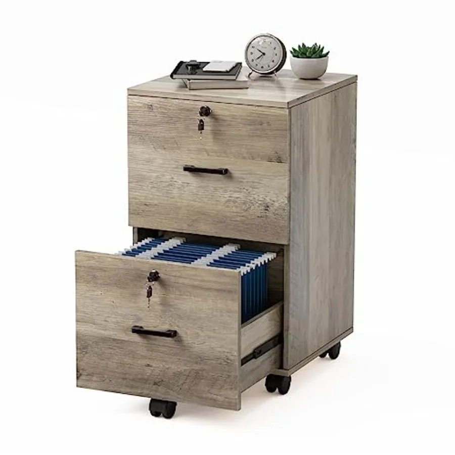 2 Drawer File Cabinet with Lock in Rustic Gray for Letter Size File Folders with Tabs Compact Under Desk Rolling Mobile Filing
2 Drawer File Cabinet with Lock in Rustic Gray for Letter Size File Folders with Tabs Compact Under Desk Rolling Mobile Filing