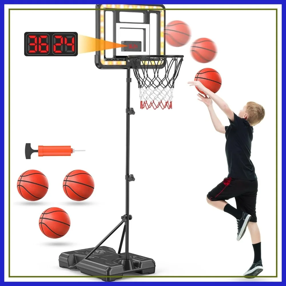 Adjustable Height Basketball Hoop with Scoreboard & Timer for Kids, Indoor Outdoor Toy
Adjustable Height Basketball Hoop with Scoreboard & Timer for Kids, Indoor Outdoor Toy
