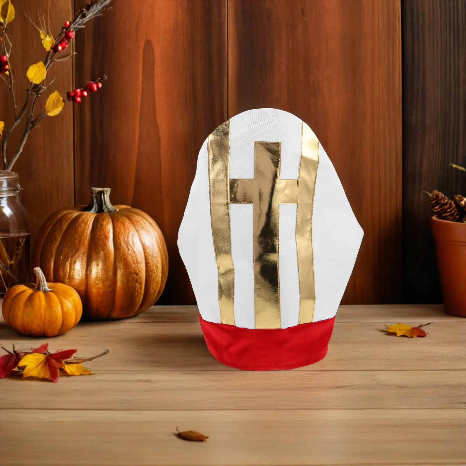 Костюмная шляпа папы Римского, унисекс, с митрой, для Хэллоуина, рождественских церковных представлений, головной убор, креативный религиозный аксессуар
Костюмная шляпа папы Римского, унисекс, с митрой, для Хэллоуина, рождественских церковных представлений, головной убор, креативный религиозный аксессуар