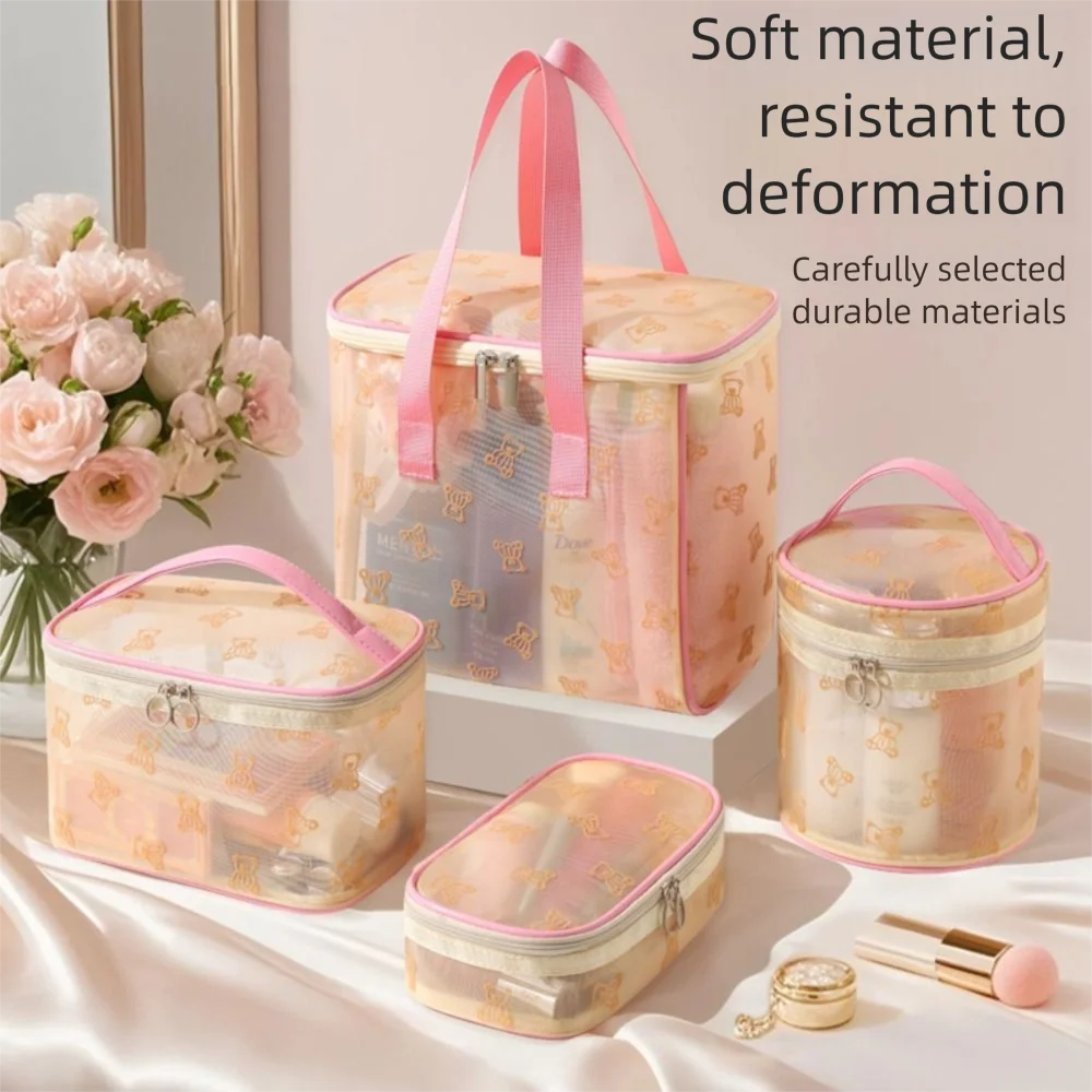 Large Capacity Mesh Cosmetic Bags Zipper INS Toiletries Storage Pouch Portable with Handle Visible Wash Handbag Women
Large Capacity Mesh Cosmetic Bags Zipper INS Toiletries Storage Pouch Portable with Handle Visible Wash Handbag Women