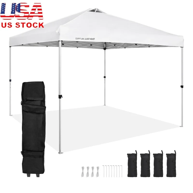 Portable Pop Up Canopy Tent Waterproof Sun Shelter with 250D PU Silver Coated Tarp Roller Bag 4 Sandbags 10x10 ft Outdoor Events
Portable Pop Up Canopy Tent Waterproof Sun Shelter with 250D PU Silver Coated Tarp Roller Bag 4 Sandbags 10x10 ft Outdoor Events