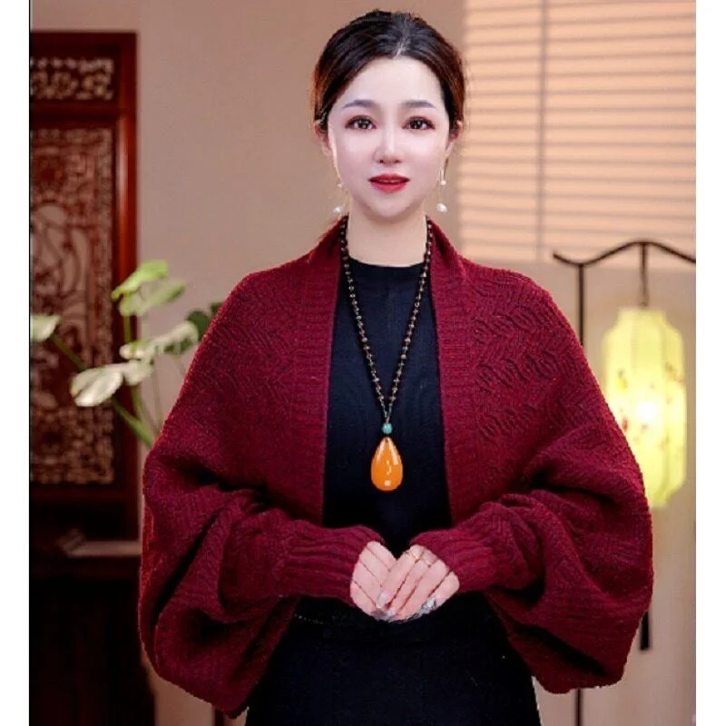 New Wool Blend Knitted Shoulder Wrap Scarf Two-In-One Loose All-Match Outerwear Cardigan Pure Color Autumn Winter Fashion
New Wool Blend Knitted Shoulder Wrap Scarf Two-In-One Loose All-Match Outerwear Cardigan Pure Color Autumn Winter Fashion