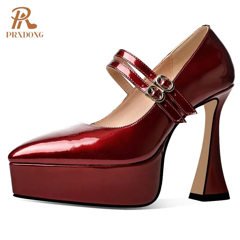 PRXDONG INS Brand Genuine Leather Women Pumps Sexy High Heels Thick Platform Black Beige Mary Janes Dress Party Wedding Shoes 40
PRXDONG INS Brand Genuine Leather Women Pumps Sexy High Heels Thick Platform Black Beige Mary Janes Dress Party Wedding Shoes 40