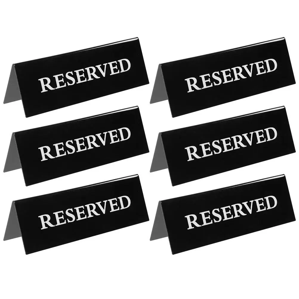 6Pcs Acrylic Table Signs 15x5cm Black Reserved Cards for Restaurant Hotel Wedding Party Banquet Conference Space Saving
6Pcs Acrylic Table Signs 15x5cm Black Reserved Cards for Restaurant Hotel Wedding Party Banquet Conference Space Saving