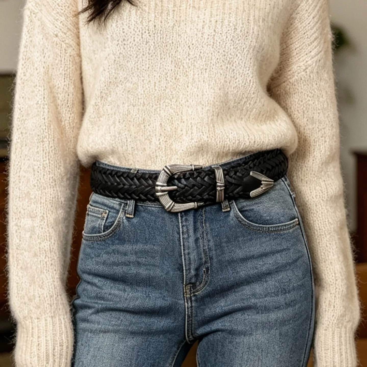 2026 Retro Style Handwoven Genuine Leather Belt for Women with Casual Metal Pin Buckle, Versatile Stylish Cowhide Belt
2026 Retro Style Handwoven Genuine Leather Belt for Women with Casual Metal Pin Buckle, Versatile Stylish Cowhide Belt