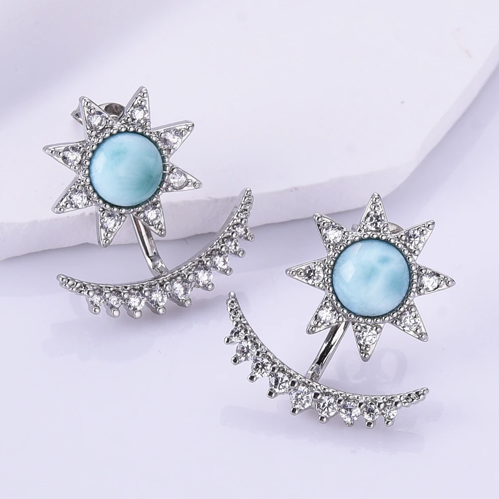Art Deco Natural Larimar Hoop Earrings Silver Plated Earrings Unique Hexagram Jewelry Bule Gemstone For Women Girl Wedding Gift
Art Deco Natural Larimar Hoop Earrings Silver Plated Earrings Unique Hexagram Jewelry Bule Gemstone For Women Girl Wedding Gift