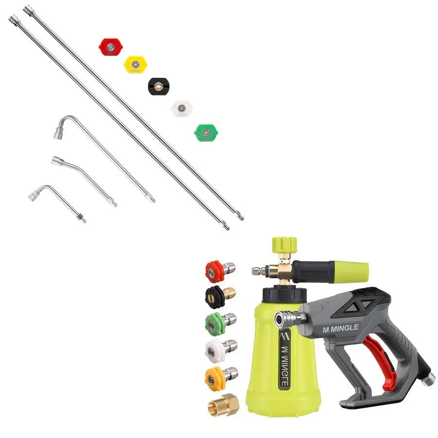 Удлинительная палочка для мойки высокого давления MINGLE, пистолет для мойки высокого давления, наконечник для пены для снега
Удлинительная палочка для мойки высокого давления MINGLE, пистолет для мойки высокого давления, наконечник для пены для снега