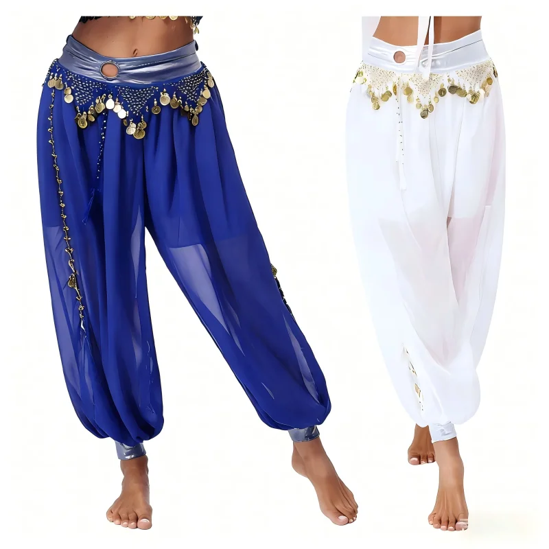 Eastern belly dance costumes with belts featuring gold sequin decorations are suitable for Thai Indian and Arabian dances
Eastern belly dance costumes with belts featuring gold sequin decorations are suitable for Thai Indian and Arabian dances
