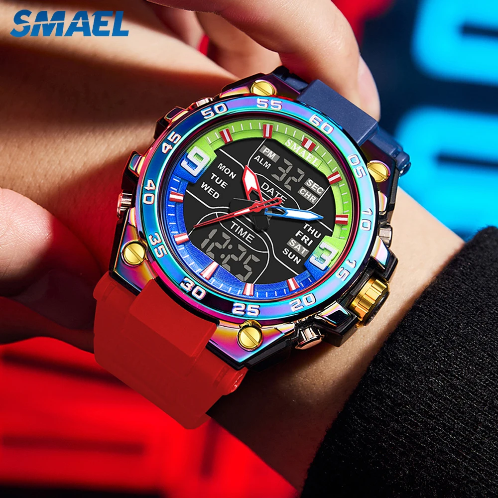 SMAEL Top Brand Men Electronic Watch Sports LED Analog Digital Chronograph Military Dual Display Man Wrist Watches
SMAEL Top Brand Men Electronic Watch Sports LED Analog Digital Chronograph Military Dual Display Man Wrist Watches