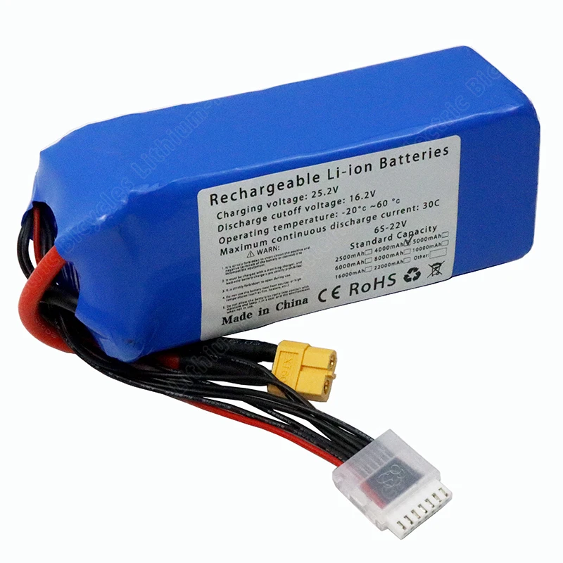 NEW 6S 22.2V Battery 2.5Ah 4AH 5AH 8AH 10AH 16AH 22Ah High Capacity RC Drone FPV UAV Quadcopter Rechargeable Battery XT60 Plug
NEW 6S 22.2V Battery 2.5Ah 4AH 5AH 8AH 10AH 16AH 22Ah High Capacity RC Drone FPV UAV Quadcopter Rechargeable Battery XT60 Plug