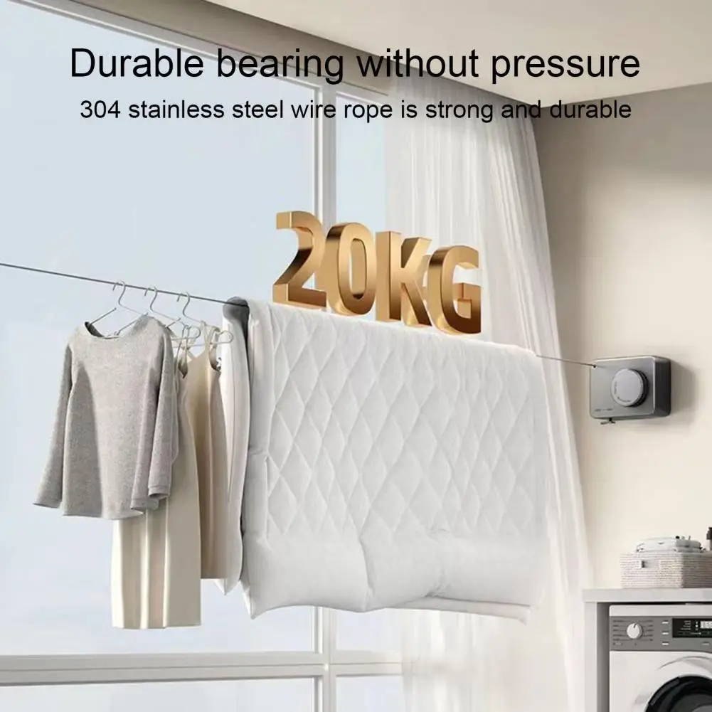 5.1M Wall Mount Retractable Clothesline Adjustable Invisible Stainless Steel Wire Indoor Balcony Laundry Clothes Drying Line
5.1M Wall Mount Retractable Clothesline Adjustable Invisible Stainless Steel Wire Indoor Balcony Laundry Clothes Drying Line