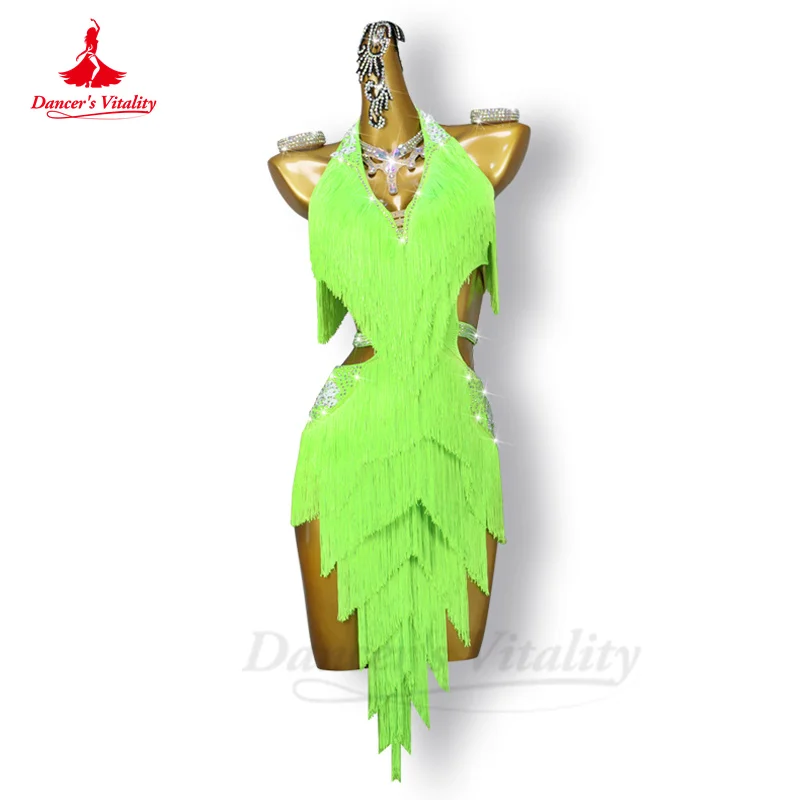 Latin Dance Competiton Dress Customzied for Women Adult Children Rumba Chacha Tango Tasseon Stones Dresses Girl's Latin Skirt
Latin Dance Competiton Dress Customzied for Women Adult Children Rumba Chacha Tango Tasseon Stones Dresses Girl's Latin Skirt
