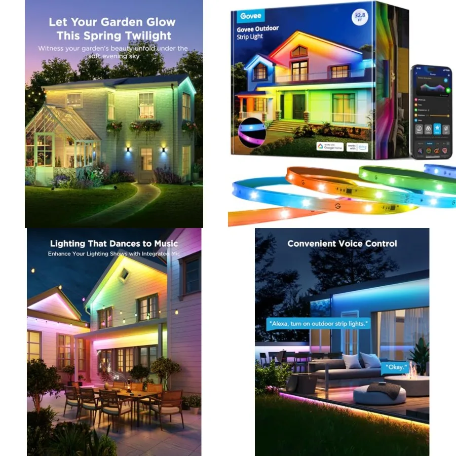 Outdoor LED Strip Lights, Smart Outdoor Lights Work with Alexa and Google Assistant, App Control, IP65 Waterproof, RGBIC LED Li
Outdoor LED Strip Lights, Smart Outdoor Lights Work with Alexa and Google Assistant, App Control, IP65 Waterproof, RGBIC LED Li