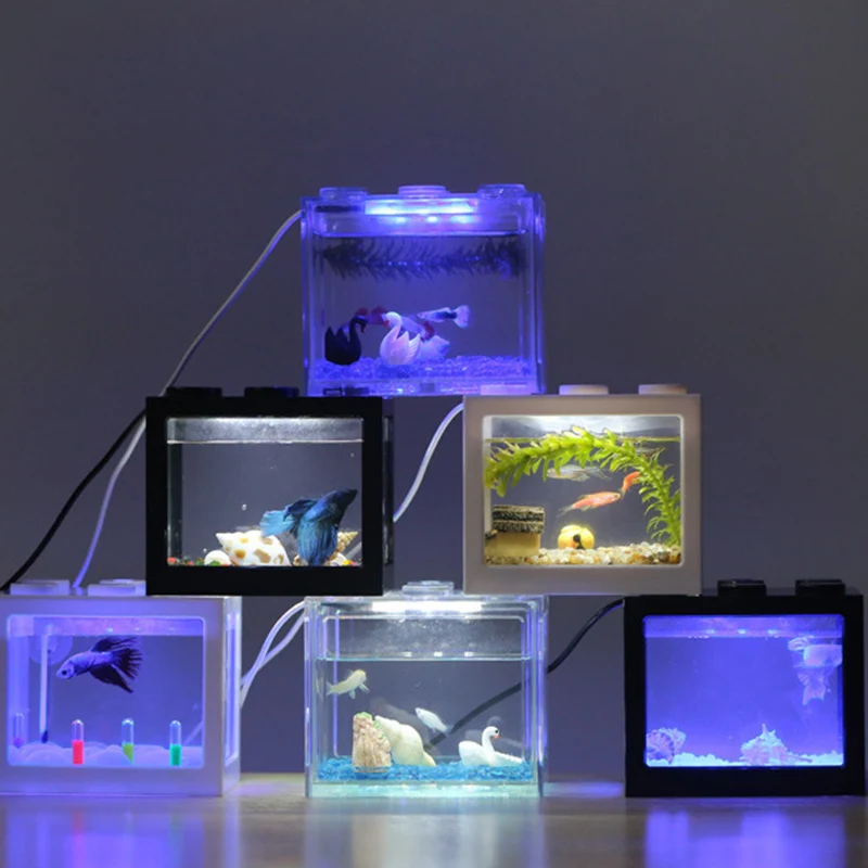 Desktop Mini Fish Tank USB LED Fish Box Aquarium Blocks Stacked For Home Office Desktop Decor
Desktop Mini Fish Tank USB LED Fish Box Aquarium Blocks Stacked For Home Office Desktop Decor