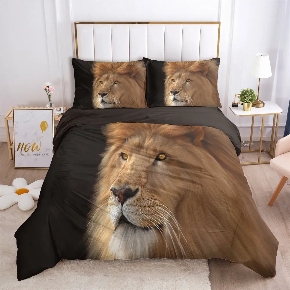3D Bedding Sets Black Duvet Cover Set Quilt Covers Pillow Shams Bedclothes Lion Bed Linen Queen Double Size Home Textile
3D Bedding Sets Black Duvet Cover Set Quilt Covers Pillow Shams Bedclothes Lion Bed Linen Queen Double Size Home Textile