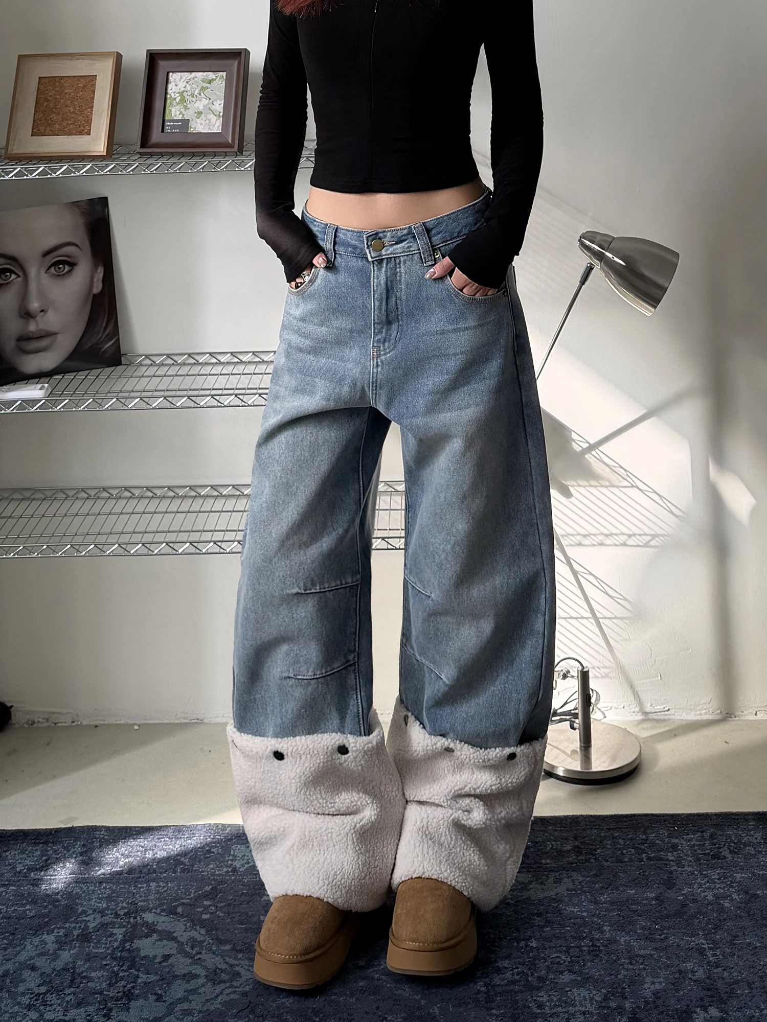 Ретро американские уличные леггинсы Fce, джинсы, свободные широкие брюки, повседневные брюки, женские свободные хлопковые джинсы с талией
Ретро американские уличные леггинсы Fce, джинсы, свободные широкие брюки, повседневные брюки, женские свободные хлопковые джинсы с талией