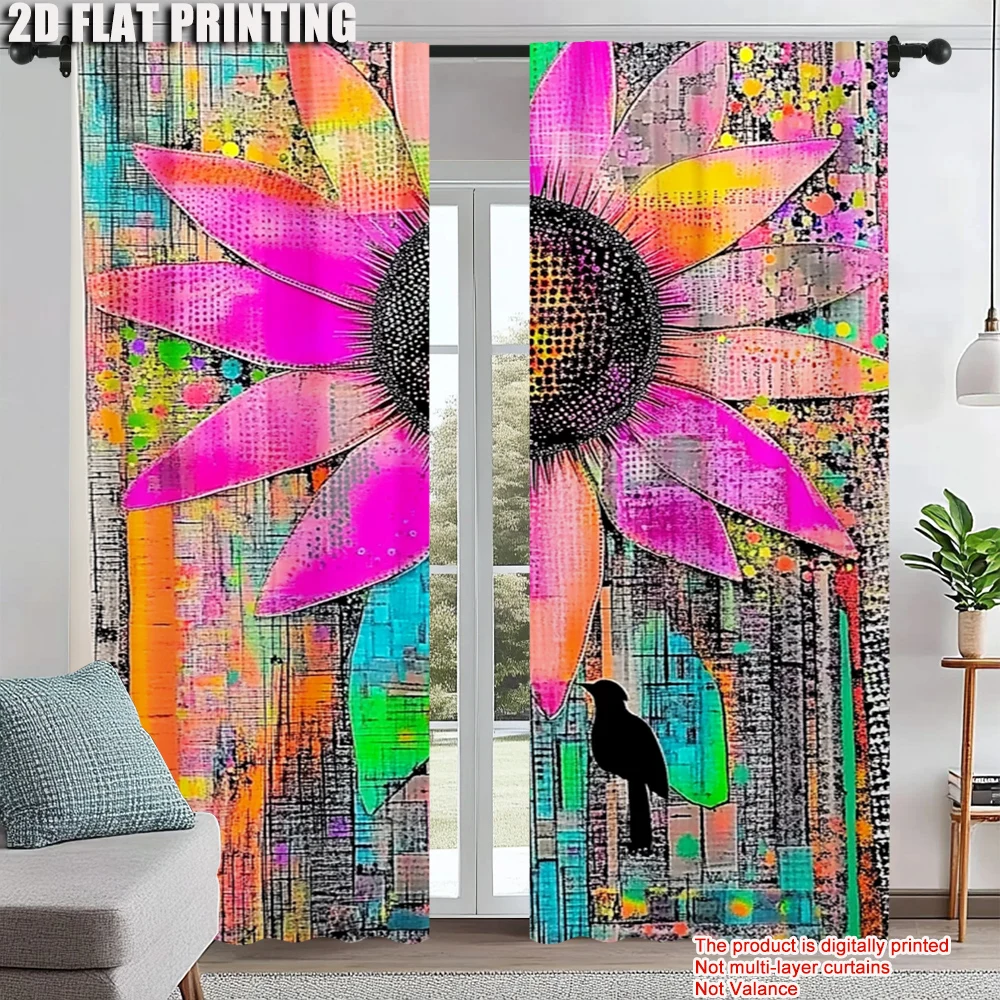 2Pcs Contemporary Sunflower Print Blackout Curtains Polyester Rod Hole Machine Washable For Bedroom Living Room Dining Room_ai4
2Pcs Contemporary Sunflower Print Blackout Curtains Polyester Rod Hole Machine Washable For Bedroom Living Room Dining Room_ai4