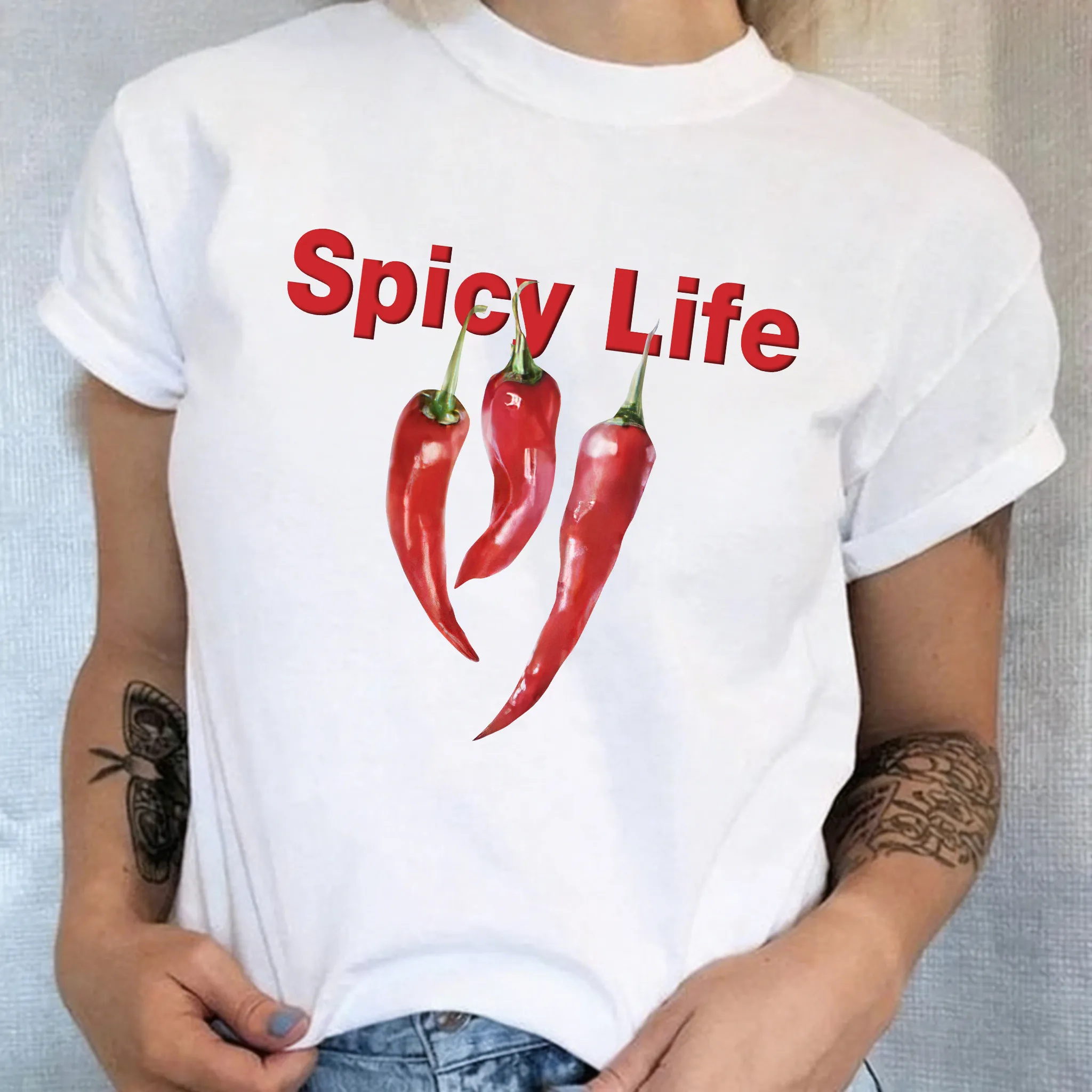 Chili Pepper T Shirt Funny Spicy Life Graphic Tee Women Sarcastic Food Lover Tops Summer Casual American Streetwear
Chili Pepper T Shirt Funny Spicy Life Graphic Tee Women Sarcastic Food Lover Tops Summer Casual American Streetwear