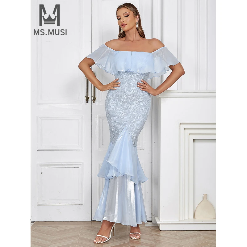 MSMUSI 2024 New Fashion Women Sexy Off The Shoulder Floral Draped Fold Falbala Ruffles Bodycon Party Club Event Satin Maxi Dress
MSMUSI 2024 New Fashion Women Sexy Off The Shoulder Floral Draped Fold Falbala Ruffles Bodycon Party Club Event Satin Maxi Dress