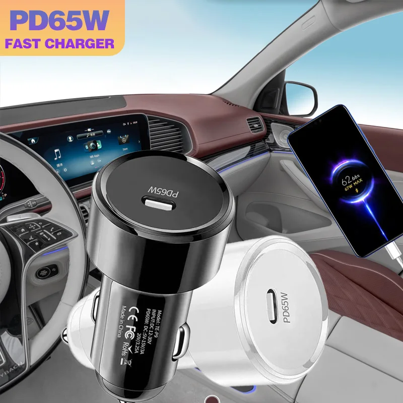 PD 65W 1Port USB car charger QC 3.0 car phone charger for HUAWEI iPhone Samsung Xiaomi fast charging cigarette lighter adapter
PD 65W 1Port USB car charger QC 3.0 car phone charger for HUAWEI iPhone Samsung Xiaomi fast charging cigarette lighter adapter