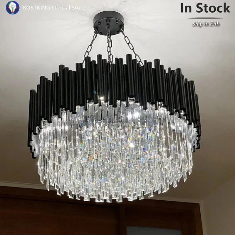 Black Modern Chandelier Lighting For Living Room Luxury Round Crystal Lamp Home Decoration Chain Led Cristal Light Fixtures
Black Modern Chandelier Lighting For Living Room Luxury Round Crystal Lamp Home Decoration Chain Led Cristal Light Fixtures