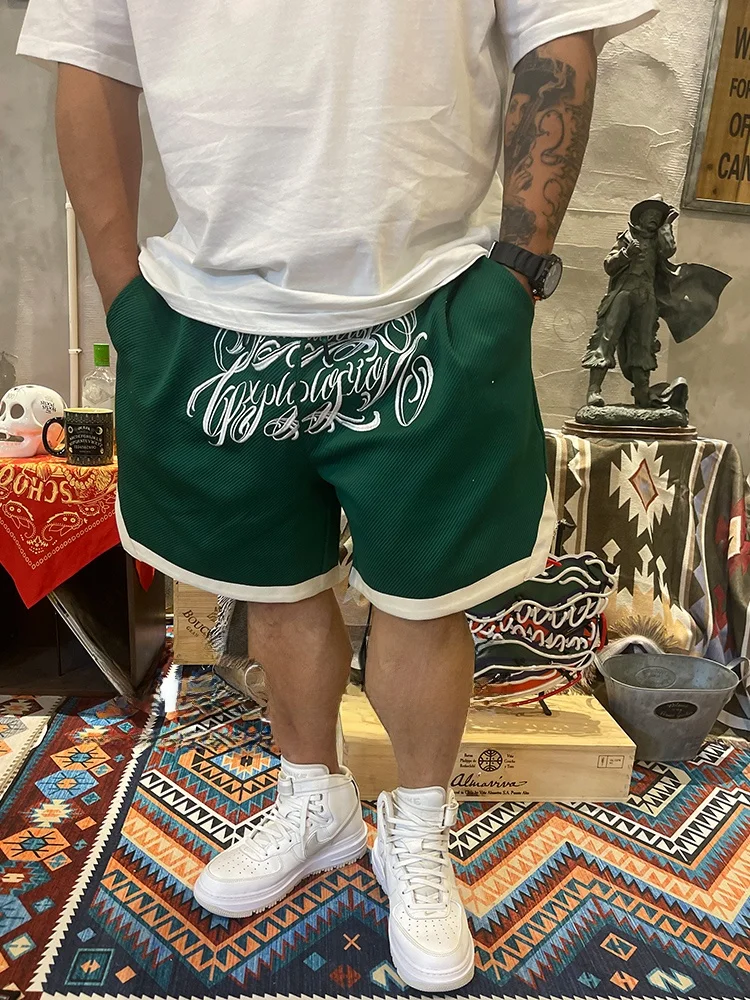 Nuclear Explosion Trend Green West Coast Chicano Embroidered Men's Loose Sports Casual Five-Quarter Shorts Youth Vitality Style
Nuclear Explosion Trend Green West Coast Chicano Embroidered Men's Loose Sports Casual Five-Quarter Shorts Youth Vitality Style