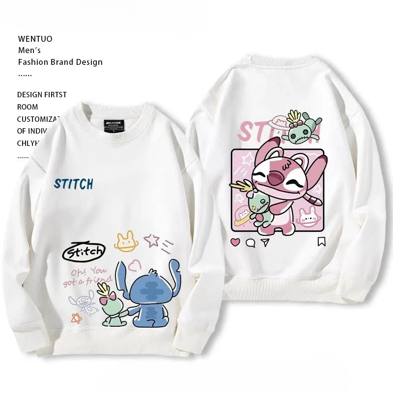 Cute Stitch Cartoon Round Neck Sweater Disney Unisex Autumn and Winter Long-sleeved White Loose Fashion Tops
Cute Stitch Cartoon Round Neck Sweater Disney Unisex Autumn and Winter Long-sleeved White Loose Fashion Tops