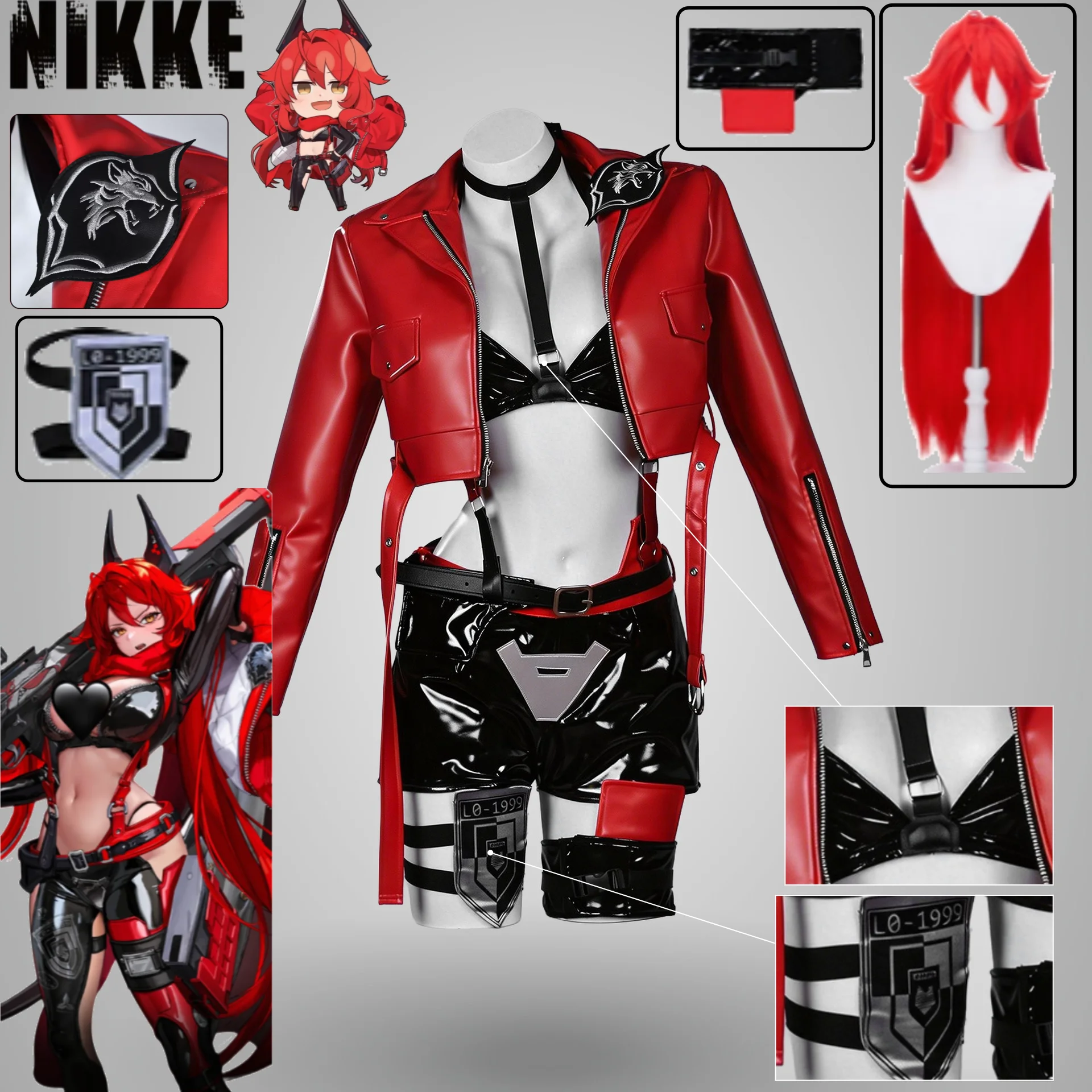 NIKKE Red Hood Cosplay Costume Rapi Sexy Combat Suit with Wig Props Set for Anime Convention Role Play NIKKE Women Suits
NIKKE Red Hood Cosplay Costume Rapi Sexy Combat Suit with Wig Props Set for Anime Convention Role Play NIKKE Women Suits
