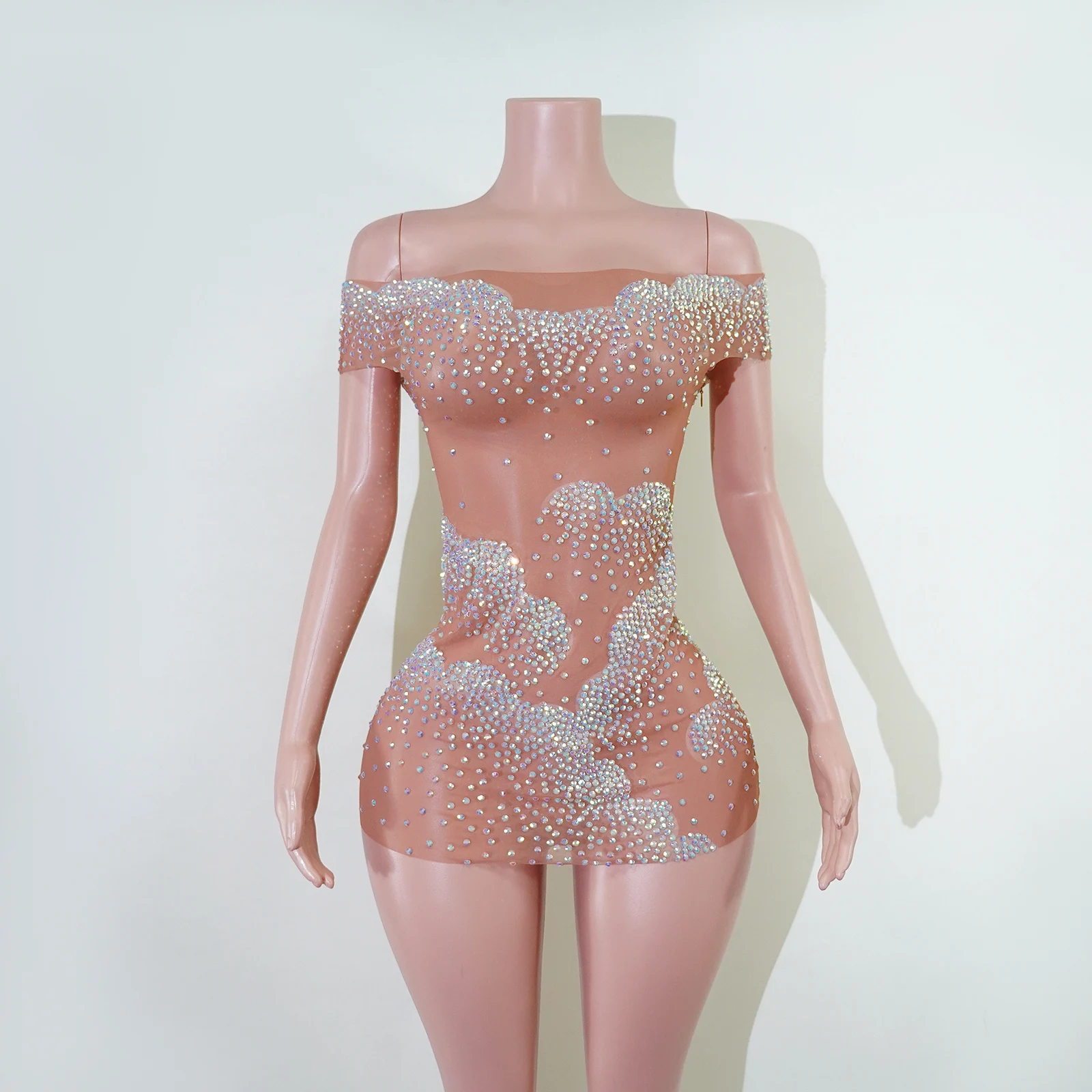 Women Evening White Skirt Sexy Sparkle Rhinestone Transparent Stretch Mini Dress Birthday Party Club Stage Performance Costume
Women Evening White Skirt Sexy Sparkle Rhinestone Transparent Stretch Mini Dress Birthday Party Club Stage Performance Costume