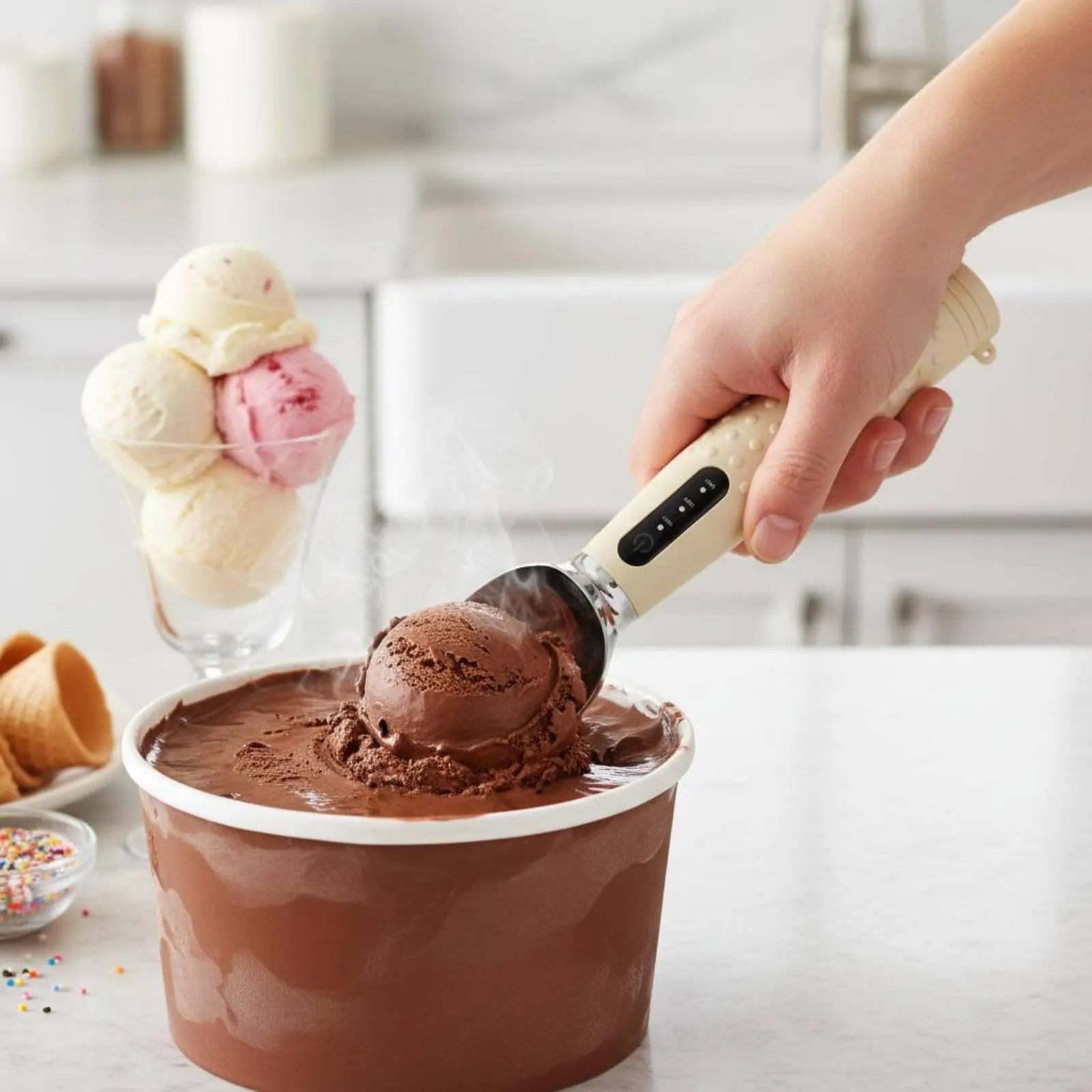 Cordless Melting Spoon Food Grade Materials Heated Ice Cream Serving Utensil Electric Ice Cream Dipper Non-Slip Grip Dessert
Cordless Melting Spoon Food Grade Materials Heated Ice Cream Serving Utensil Electric Ice Cream Dipper Non-Slip Grip Dessert