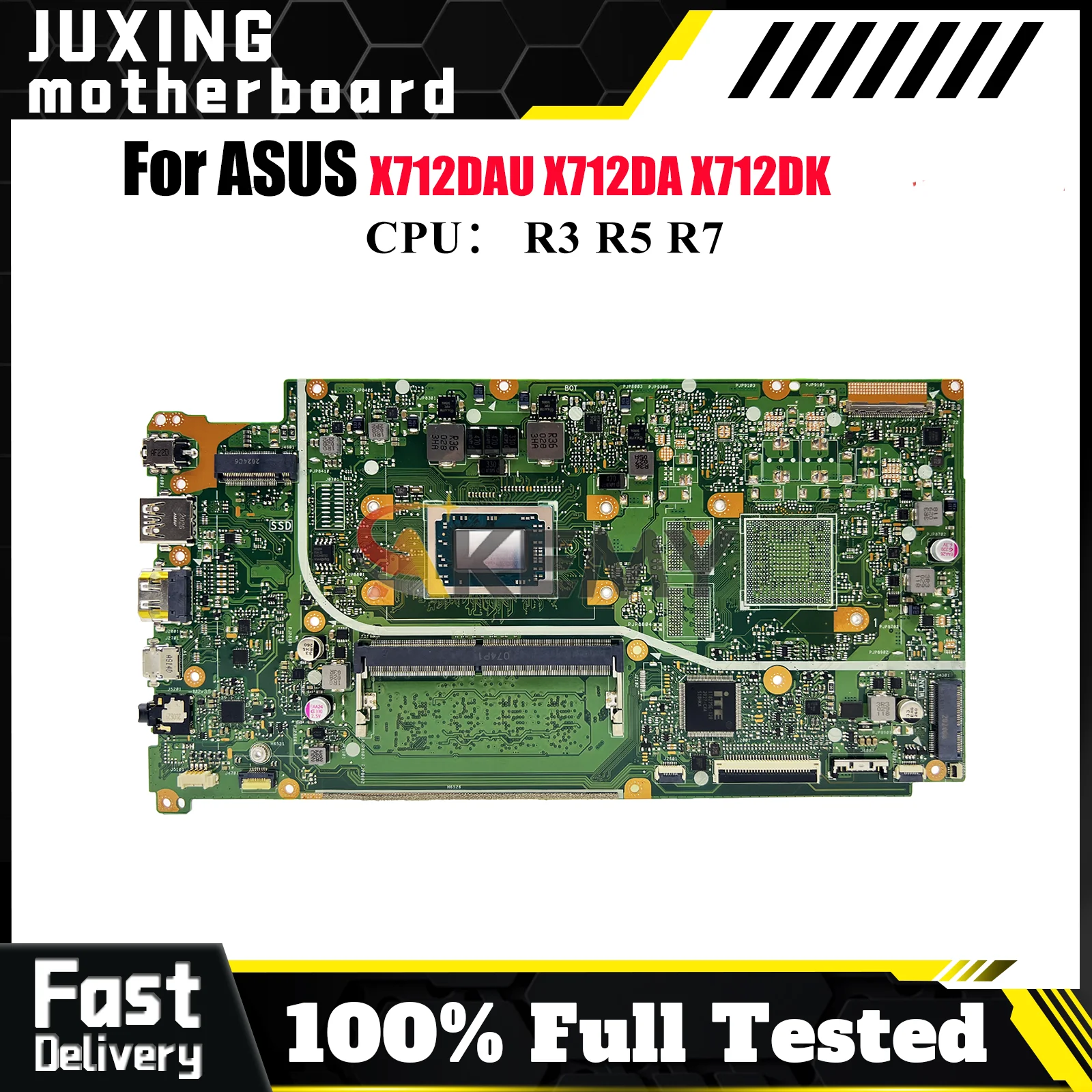 X712DAU Laptop Motherboard For ASUS VivoBook X712DAP X712DK M5050D M712D X712DA F712D X712D V5000d Mainboard With R3 R5 R7 CPU
X712DAU Laptop Motherboard For ASUS VivoBook X712DAP X712DK M5050D M712D X712DA F712D X712D V5000d Mainboard With R3 R5 R7 CPU