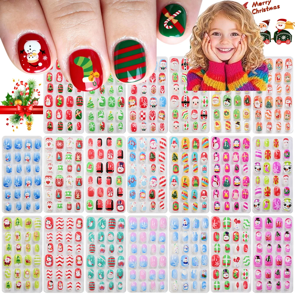 24Pcs Kids Christmas Press on nails Cute Snowman Santa Claus Snowflake False nails Children Kawaii Acrylic Xmas Fake Nails Tips*
24Pcs Kids Christmas Press on nails Cute Snowman Santa Claus Snowflake False nails Children Kawaii Acrylic Xmas Fake Nails Tips*