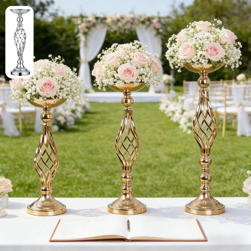 S/M/L Gold Metal Wedding Centerpiece Candle Holder Flower Vase Stand Elegant Table Decor for Party Reception Home Living Room
S/M/L Gold Metal Wedding Centerpiece Candle Holder Flower Vase Stand Elegant Table Decor for Party Reception Home Living Room