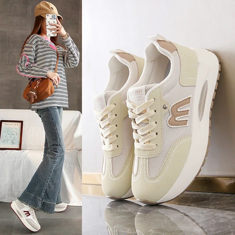 Breathable Platform Casual Shoes for Women 4CM Heel Non Slip Sole Comfortable Walking Sneakers for Daily Wear 
Breathable Platform Casual Shoes for Women 4CM Heel Non Slip Sole Comfortable Walking Sneakers for Daily Wear