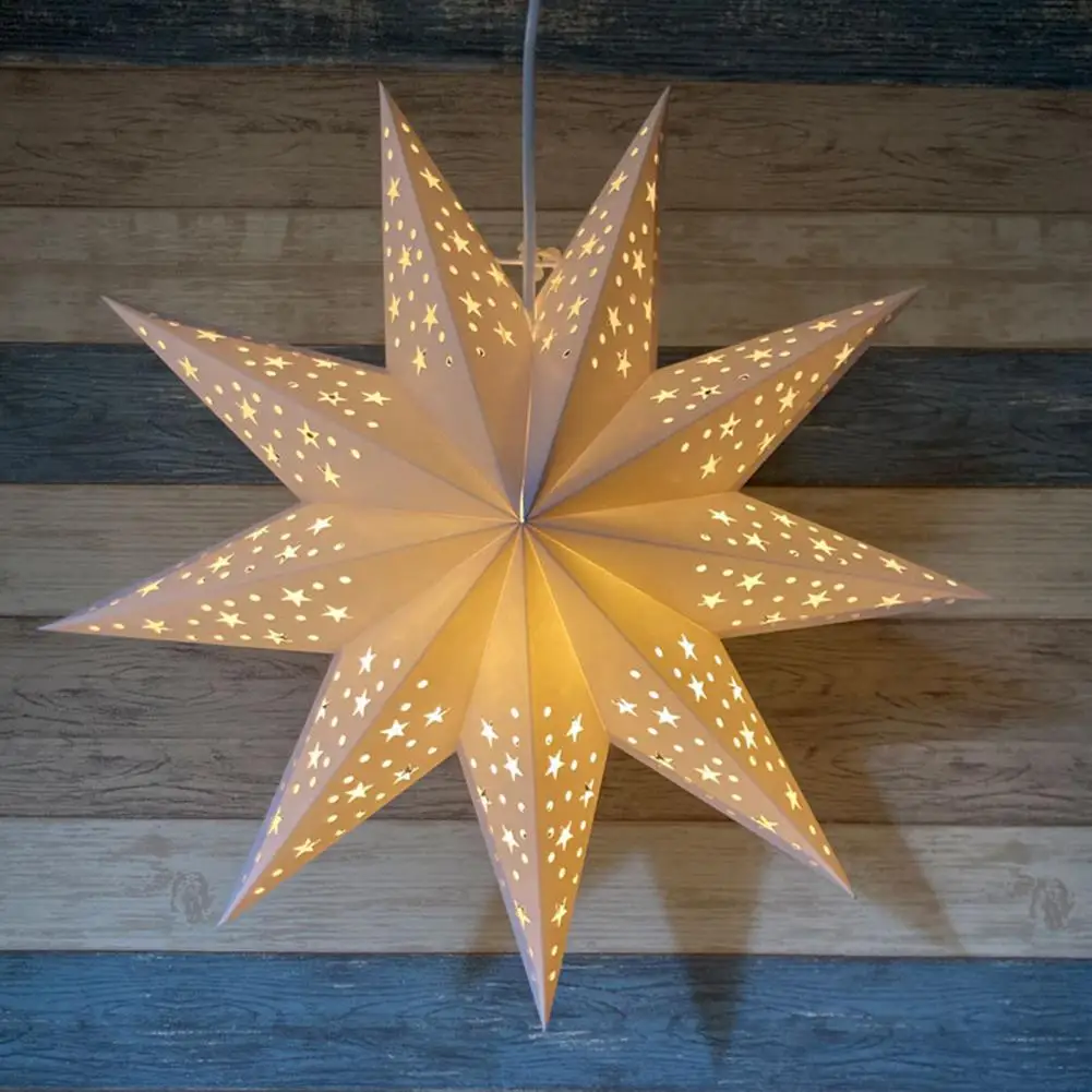 Star Lantern Lampshade 3D 9 Pointed Star Lamp Shade Christmas Ceiling Hanging Ornament for Wedding Party Home Decor
Star Lantern Lampshade 3D 9 Pointed Star Lamp Shade Christmas Ceiling Hanging Ornament for Wedding Party Home Decor