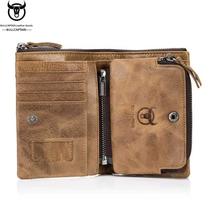 Retro Anti-skimming Men Wallet, Genuine Top Layer Cowhide, Multi Card Slots, Detachable Coin Card Holder
Retro Anti-skimming Men Wallet, Genuine Top Layer Cowhide, Multi Card Slots, Detachable Coin Card Holder