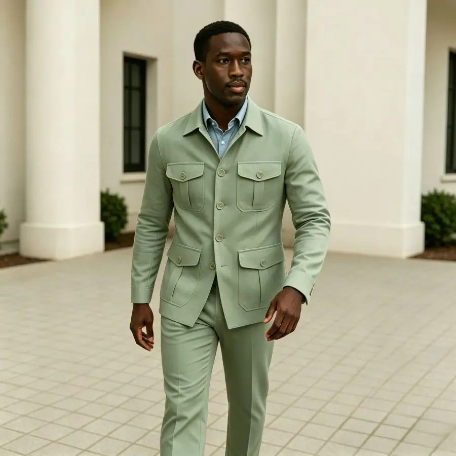 Sage Green Linen Safari Suit Men Summer Lightweight Two Piece Set Casual Wedding Groom Wear Beach Party Mens Fashion XS-3XL
Sage Green Linen Safari Suit Men Summer Lightweight Two Piece Set Casual Wedding Groom Wear Beach Party Mens Fashion XS-3XL