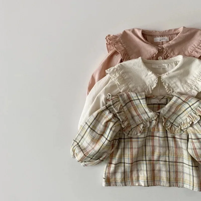 Korean Style Spring Newborn Baby Girls Plaid Blouses Puff Sleeve Pullovers Tops Infants Cute Cotton Shirts
Korean Style Spring Newborn Baby Girls Plaid Blouses Puff Sleeve Pullovers Tops Infants Cute Cotton Shirts