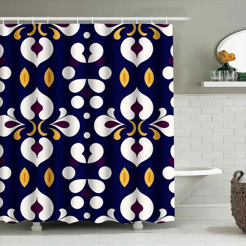 Blue and white geometric shower curtain waterproof decorative bathroom accessory elegant pattern modern minimalist design custom
Blue and white geometric shower curtain waterproof decorative bathroom accessory elegant pattern modern minimalist design custom