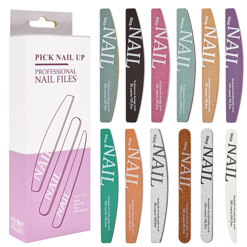 12 Pcs/Box 80 100 150 180 220 Grit Nail File Moon Style Nail Polish File Set Professional Nails Files
12 Pcs/Box 80 100 150 180 220 Grit Nail File Moon Style Nail Polish File Set Professional Nails Files