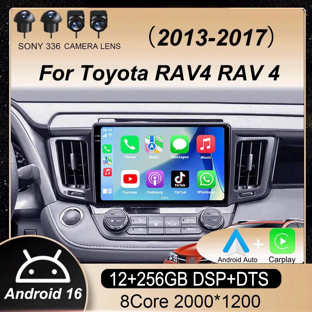 Android 16 Car Radio For Toyota RAV4 RAV 4 2013 - 2017 Multimedia video Player 4G Carplay GPS Stereo Head Unit Auto WIFI+4G
Android 16 Car Radio For Toyota RAV4 RAV 4 2013 - 2017 Multimedia video Player 4G Carplay GPS Stereo Head Unit Auto WIFI+4G